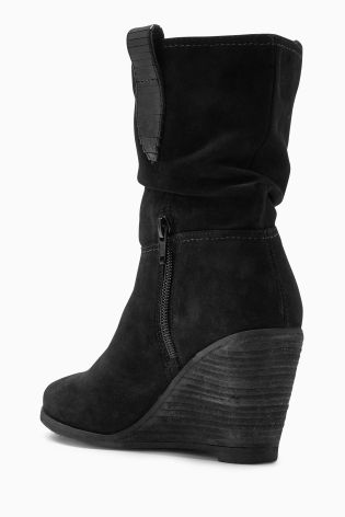 Slouch Wedge Boots